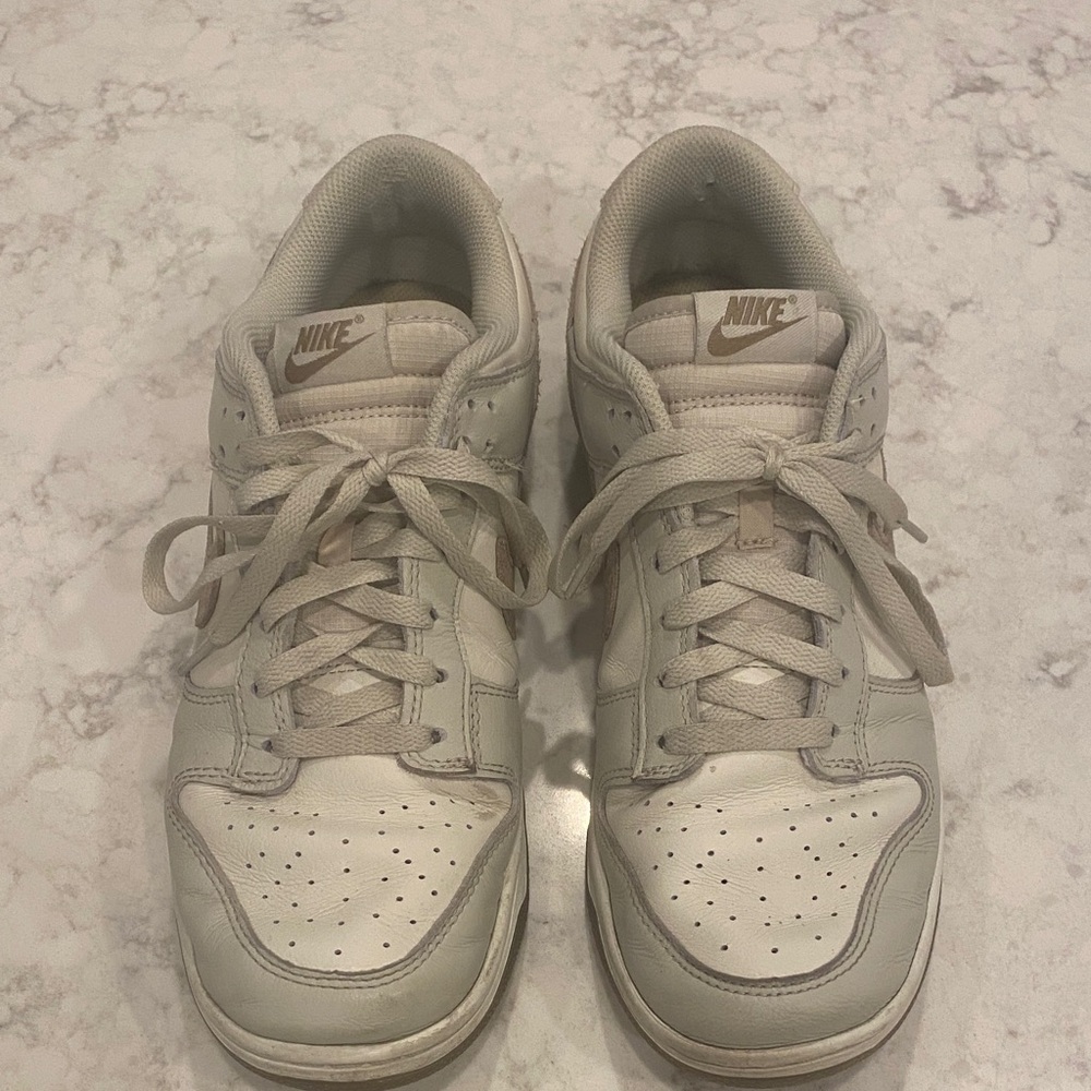 Nike Dunk Low Grey and Off-White Leather Sneakers